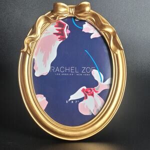Rachel Zoe Oval Gold Ribbon Bow‎ Picture Frame Coquette Ballerina Princess NEW